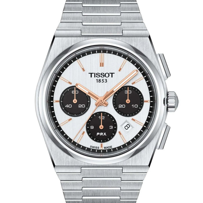 Tissot PRX Chronograph Silver Dial with Black Subdials Watch t120.427.11.011.00 - Swiss Factory