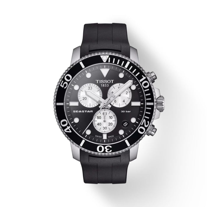 Tissot Seastar 1000 Chronograph – Black Dial | Rubber Strap | 300m t120.417.17.051.00 - Authentic