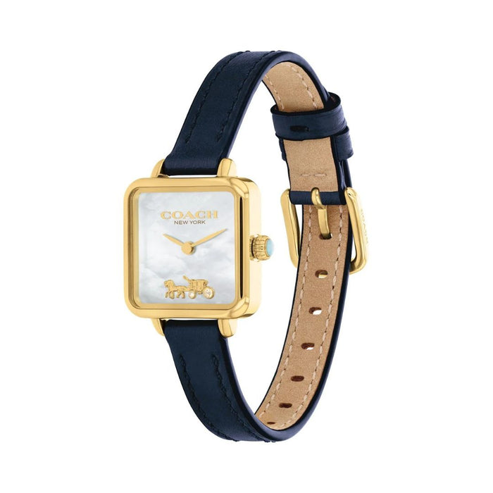 Coach Women’s Square Quartz Watch – Gold Case with White Mother-of-Pearl Dial 14504228 - Authentic