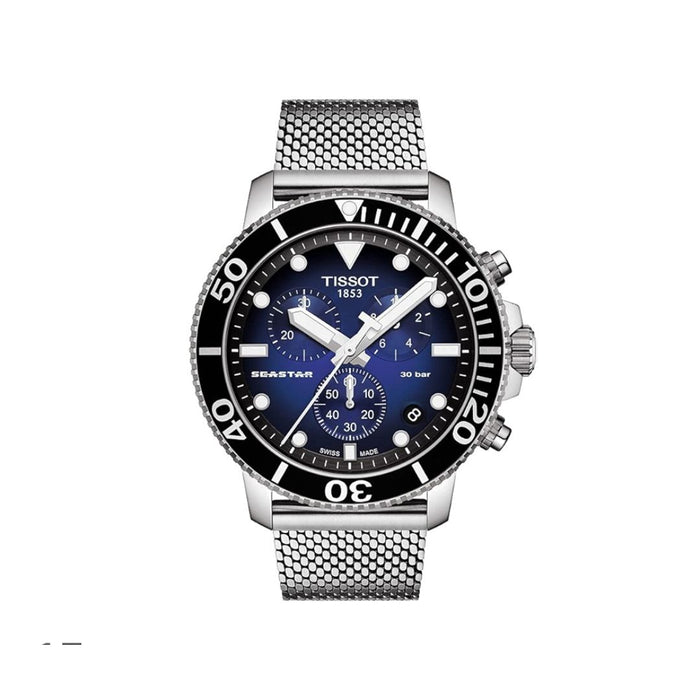 Tissot Seastar 1000 Chronograph Blue Dial Mesh Bracelet Men’s Watch t120.417.11.041.02 - Swiss Factory