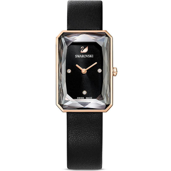 Swarovski Women’s Rose Gold Rectangular Crystal Watch – Swiss Made 5547710 - Authentic