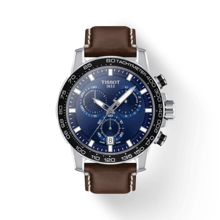 Tissot V8 Quartz Chronograph – Blue Dial with Brown Leather Strap t125.617.16.041.00 (Swiss Factory)