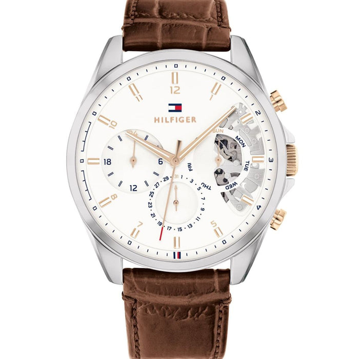Tommy Hilfiger Men’s White Dial Chronograph Watch 1710450 - Authentic