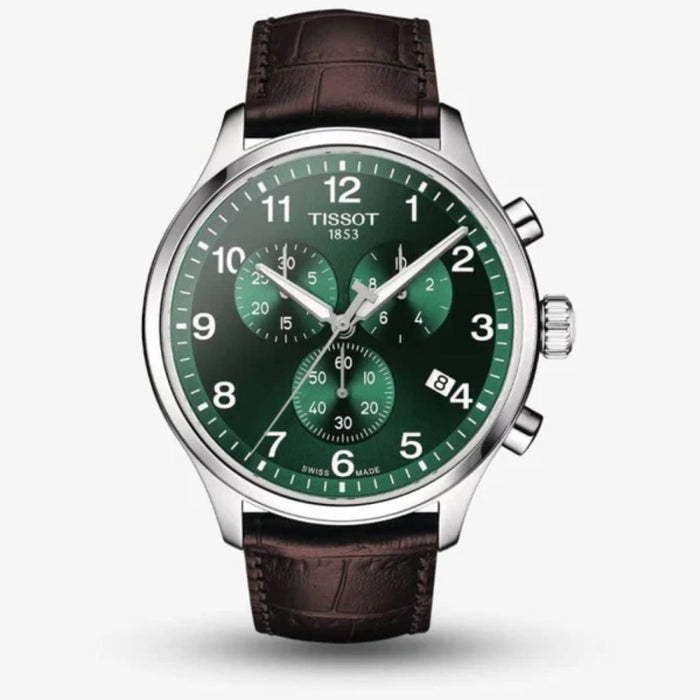 Tissot Chrono XL Classic Green Dial with Brown Leather Strap - t116.617.16.091.00 - Swiss Factory