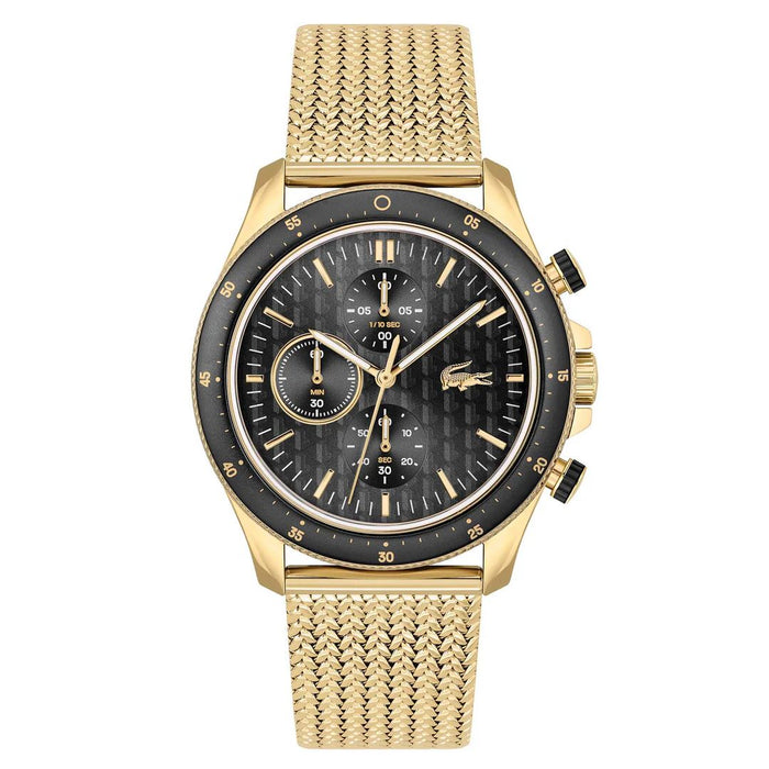 Lacoste Vienna Gold Mesh Chronograph Watch – Black Dial - 2011254 - Authentic