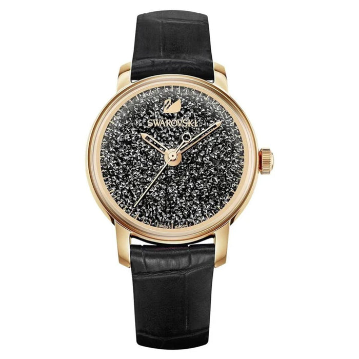 Swarovski Crystalline Hours Women’s Watch – Gold Case, Black Crystal Dial 5295377 - Authentic