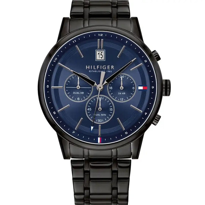 Tommy Hilfiger Men’s Multi-Function Black & Blue Stainless Steel Watch 1791633 - Authentic