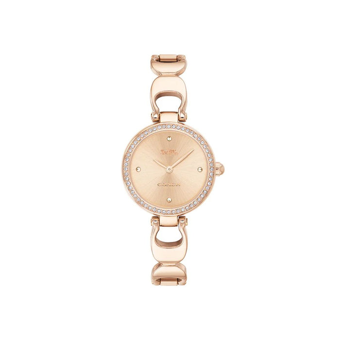 Coach New York Rose Gold Round Women’s Watch – Crystal Bezel Bracelet 14503172 - Authentic