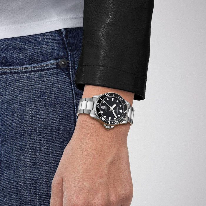 Tissot Seastar 1000 – 36MM Black Dial | 300m Diver | Stainless Steel - t120.210.11.051.00 - Authentic