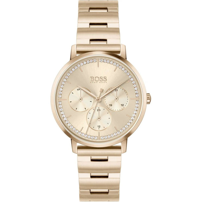 Hugo Boss Prima Gold Dial Gold Steel Strap Watch for Women 1502572 Authentic