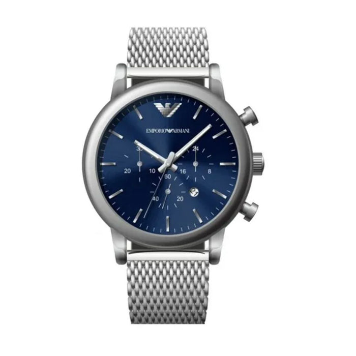 Emporio Armani Luigi Chronograph Quartz Blue Dial Mens Watch AR80038 Authentic