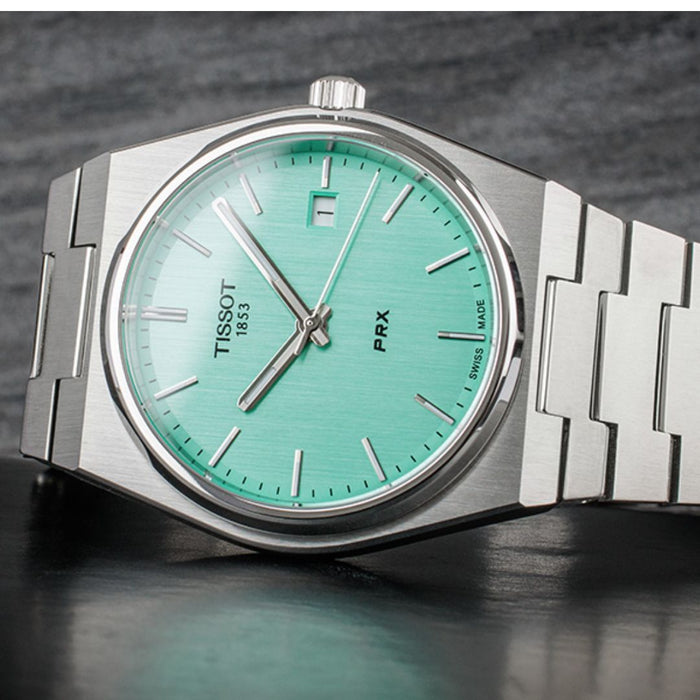 Tissot PRX Quartz – Mint Green Dial t137.410.11.091.01 - Authentic