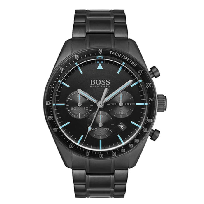 Hugo Boss Men's Quartz Stainless Steel Black Dial 44mm Watch 1513675 Authentic