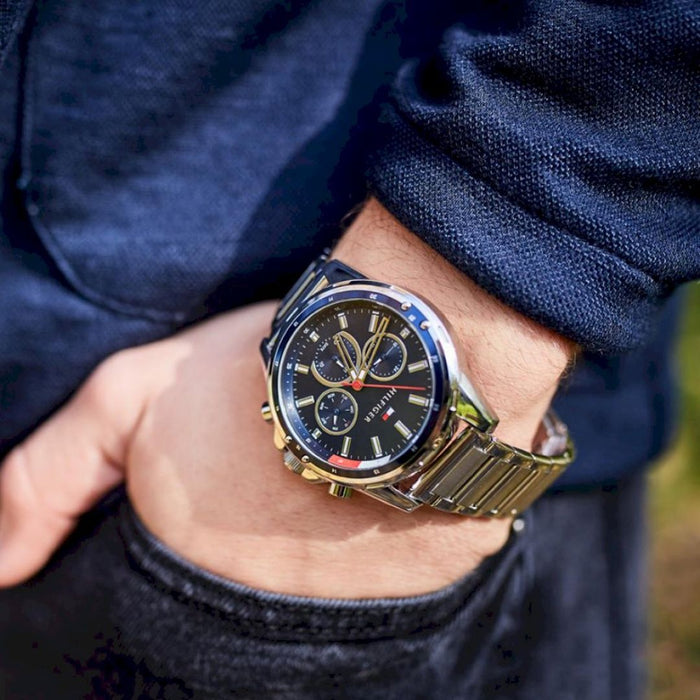 Tommy Hilfiger Men’s Chronograph Stainless Steel Watch – Blue Dial 1791788 - Authentic