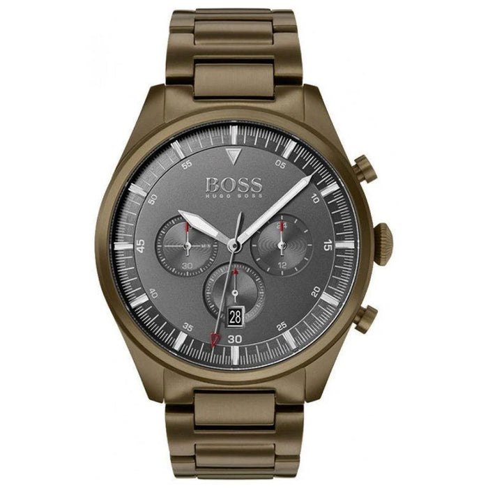 Hugo Boss Mens Quartz Watch, Chronograph Display and Stainless Steel Strap 1513715 Authentic