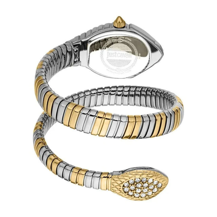 Just Cavalli Women's Gold & Silver Snake Coil Watch – White Dial JC1L356M0055 - Authentic