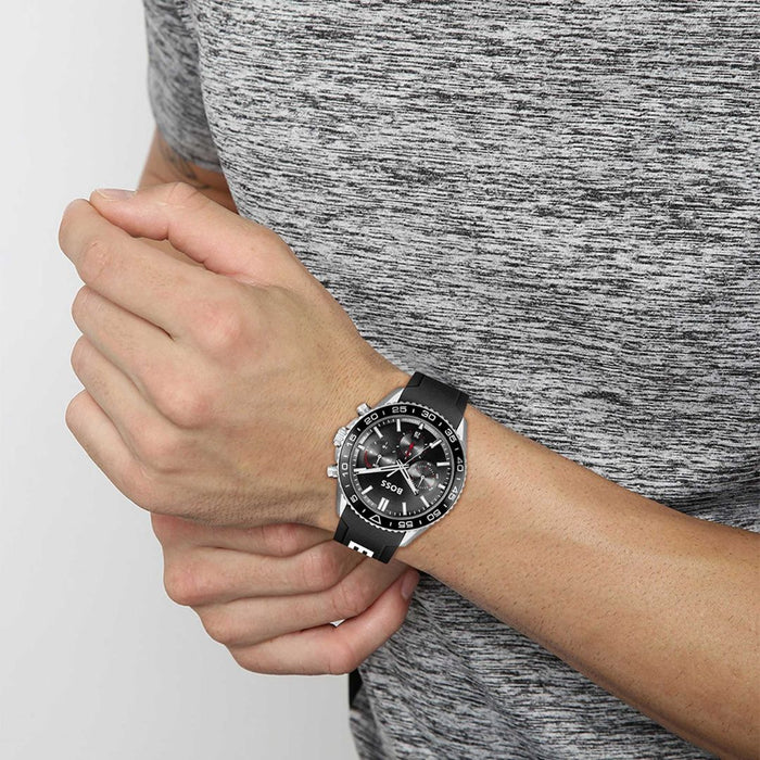 Hugo Boss Men’s Sport Chronograph Watch – Black Dial | 50M Water Resistant 1514141 - Authentic
