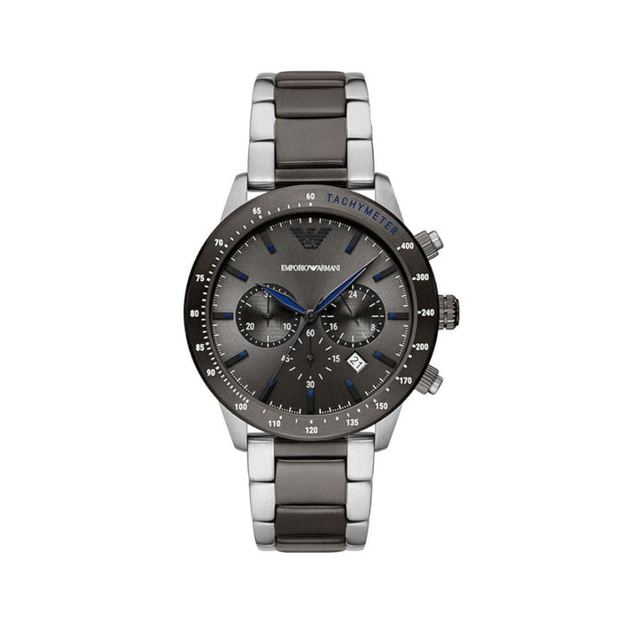 Emporio Armani Gunmetal & Silver Chronograph Men’s Watch – Grey Dial AR11391 - Authentic