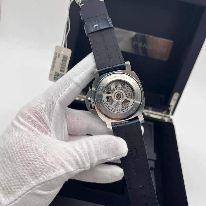 Panerai Luminor Titanium watch 44mm blue dial and a matching blue strap