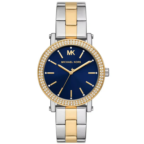 Michael Kors Women's Corey Three-Hand Two-Tone Watch Mko1049 Authentic