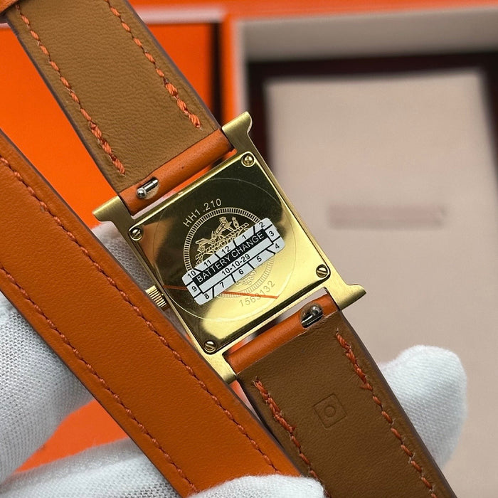 “H” Gold With Orange Strap Watch