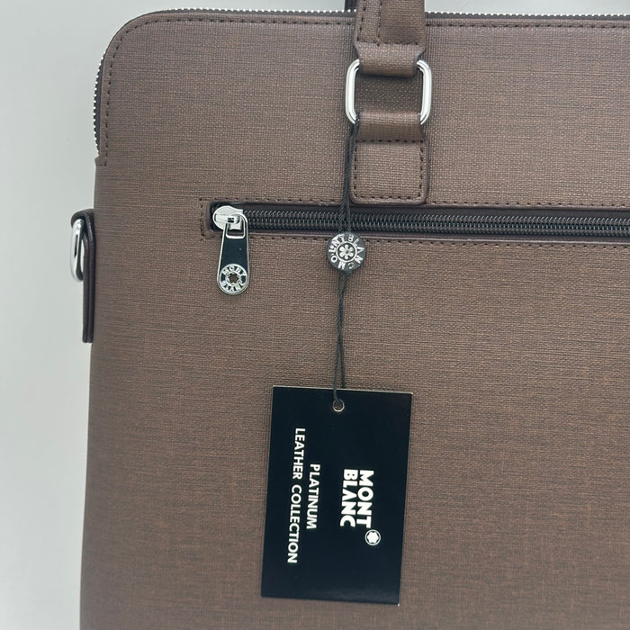 Montblanc Business Brown Leather Laptop Bag