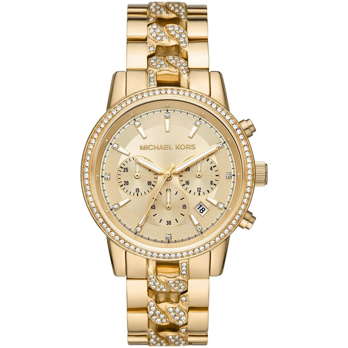 Michael Kors Ritz Chronograph Gold-Tone Women's Watch Mk6937 Authentic