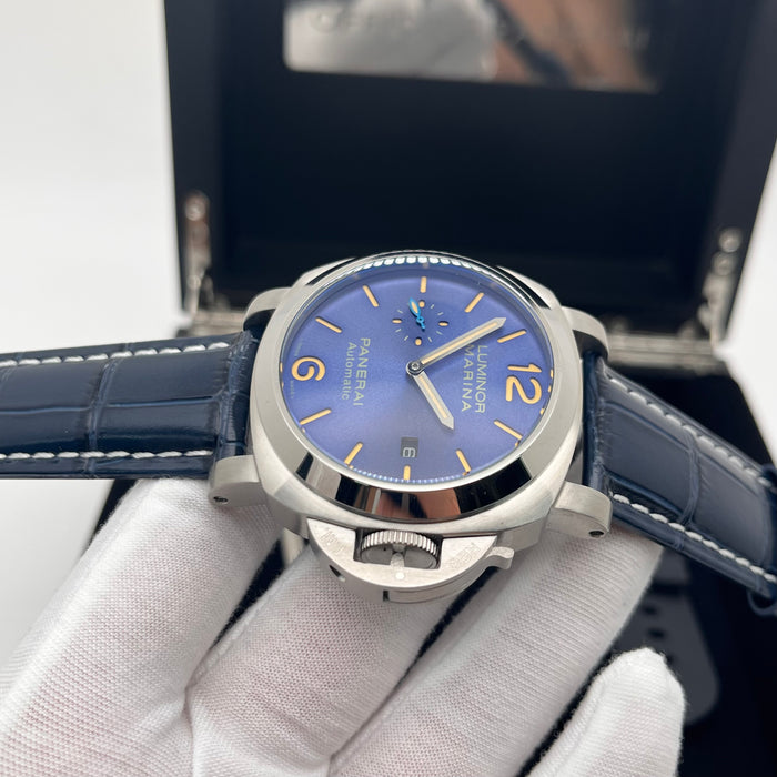 Panerai Luminor Titanium watch 44mm blue dial and a matching blue strap