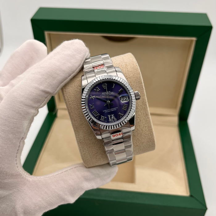 Rolex Datejust 31mm Oyestersteel Silver With purple Dial (5A+)