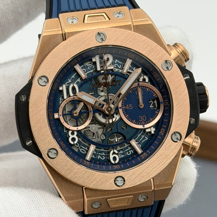 Hublot Big Bang Unico King Gold Blue - Swiss Super Clone