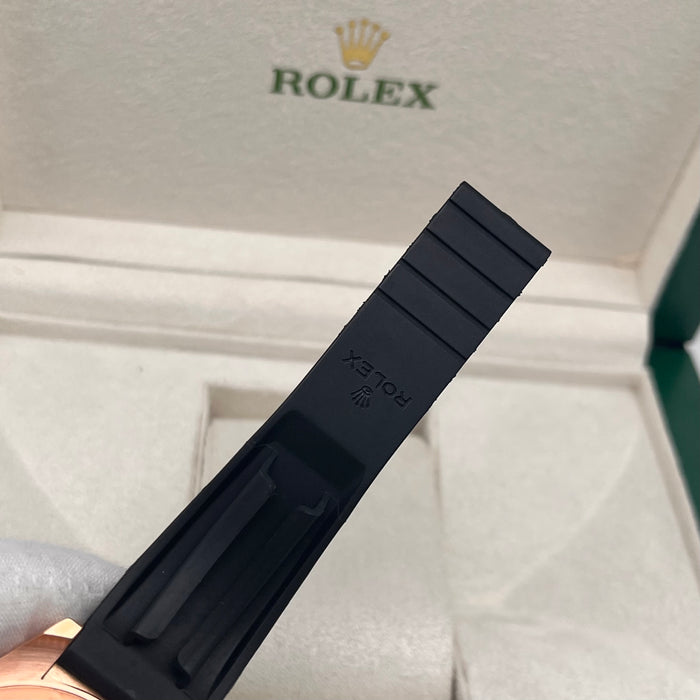 Rolex Daytona Leather  Watch Band Rubber Black RoseGold Dial 40mm (5A+)