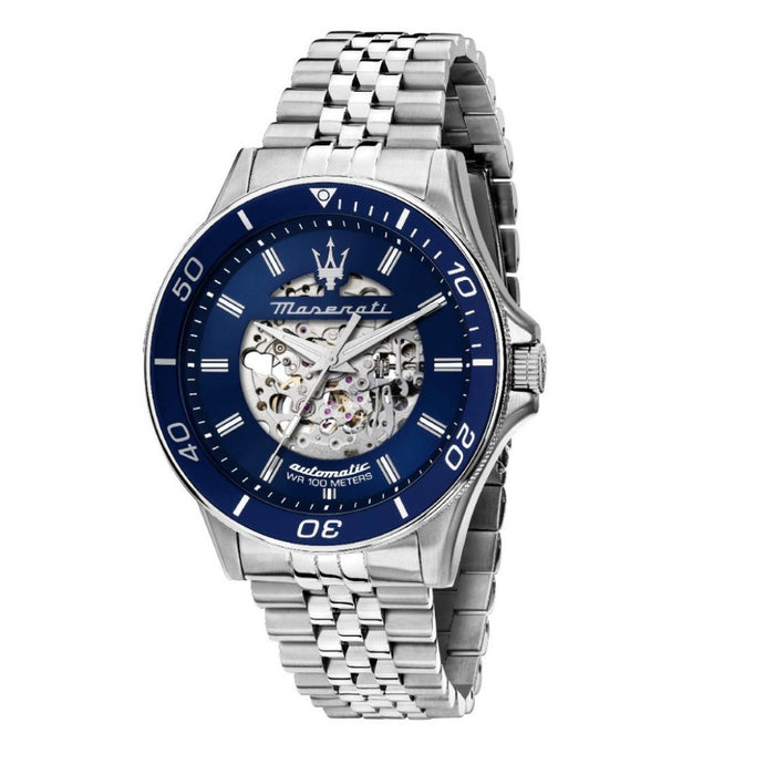 Maserati Sfida Auto Blue dial R8823140011- Authentic