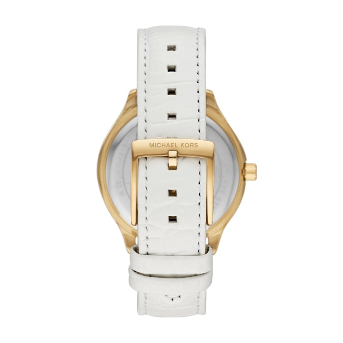 Michael Kors Sage Pavé Gold-Tone and Crocodile Embossed Leather Watch Mk4818 Authentic