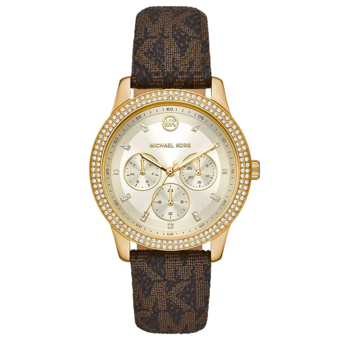 Michael Kors Ladies Watch Tibby 40mm Gold Brown MK6966 Authentic