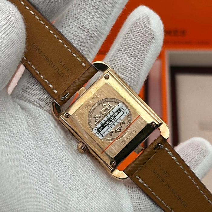 ‘H” Cape Cod Gold Plated Brown Strap Watch For Women