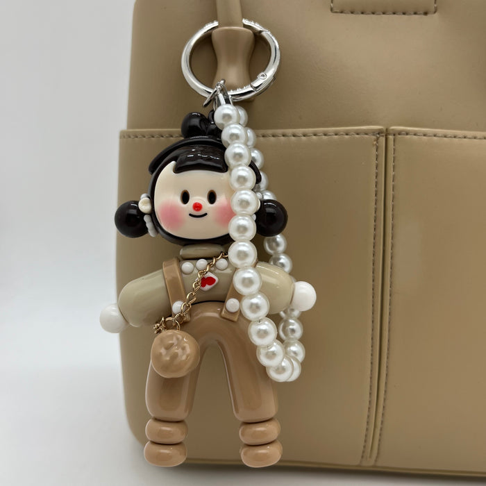 Genuine Leather Women Bag With Charm