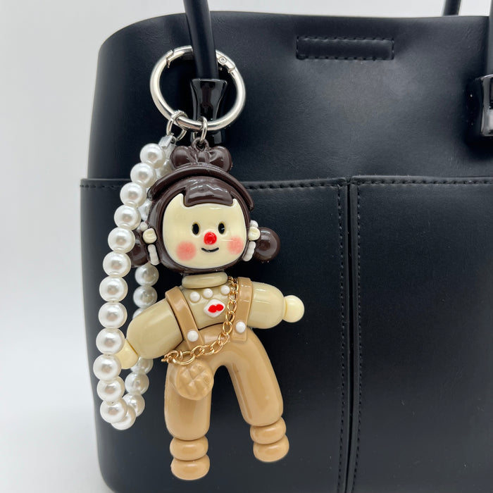 Genuine Leather Women Bag With Charm