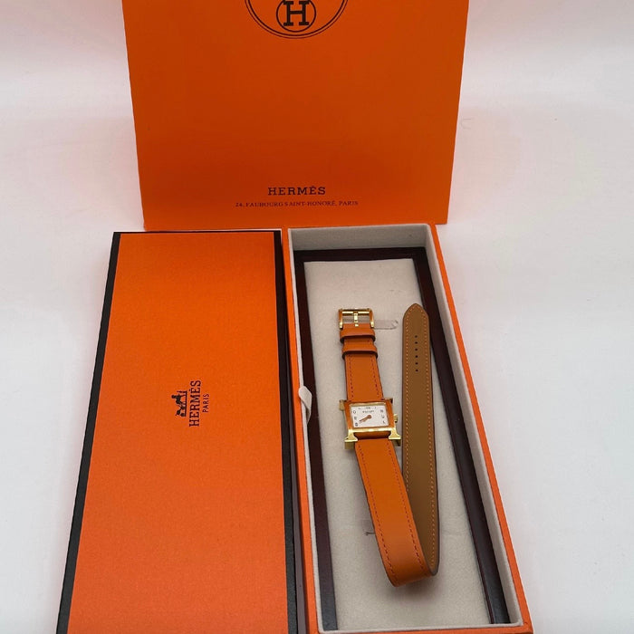 “H” Gold With Orange Strap Watch