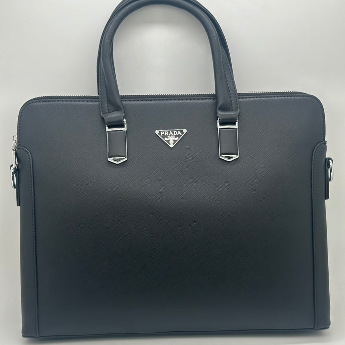 Prada Black Leather Laptop Bag