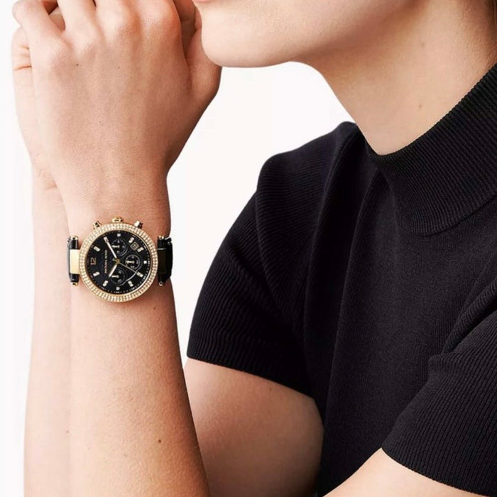 Michael Kors Watch For Women Parker MK6984 With White Dial Polyurethane Chloride Strap Authentic