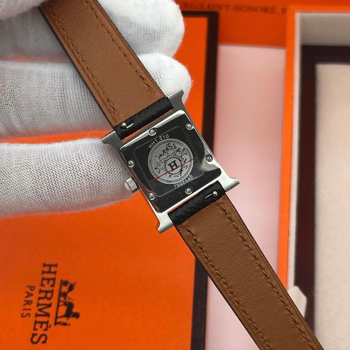 H Stress Silver With Black Strap Watch