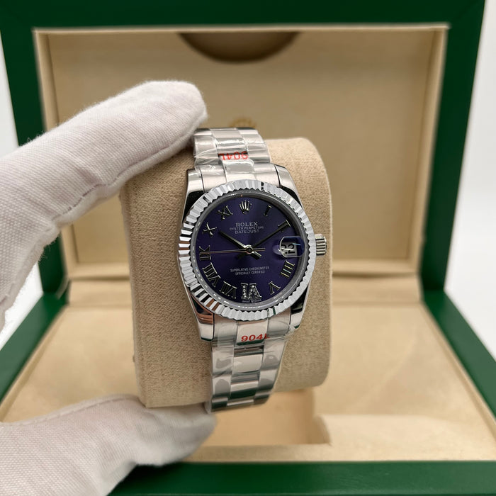 Rolex Datejust 31mm Oyestersteel Silver With purple Dial (5A+)