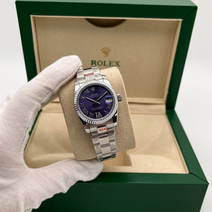 Rolex Datejust 31mm Oyestersteel Silver With purple Dial (5A+)