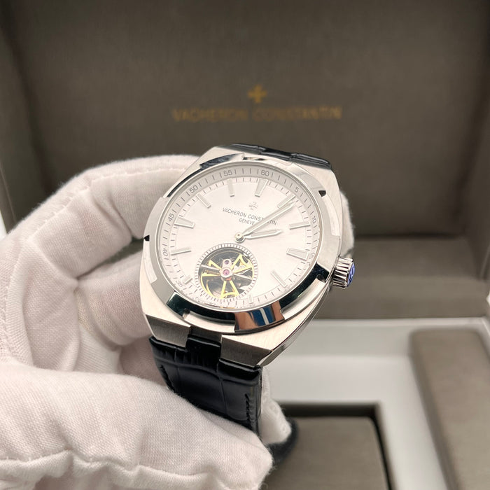 Vacheron Constantin Overseas Tourbillon White Dial Stainless Steel Watch