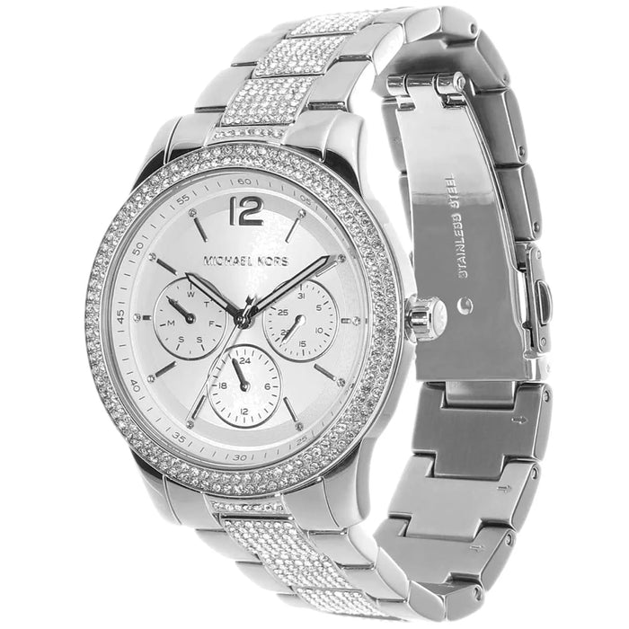 Michael Kors Tibby Pave Silver-Tone Women's Watch Mk7294 Authentic