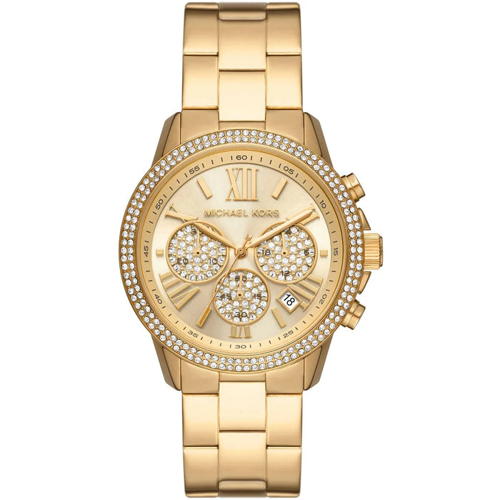 Michael Kors Oversized Bryn Pavé Gold-Tone Watch MK7199 Authentic