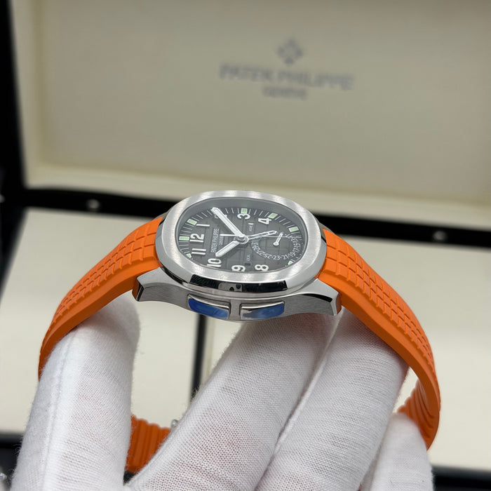 Patek Philippe Aquanaut Travel Time 5164A-001 – Swiss Super Clone (Orange Rubber Strap)