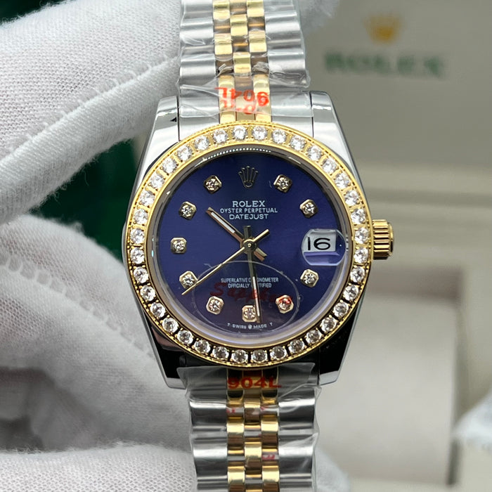 Rolex Lady Datejust Blue Dial Diamond Bezel 31MM - Jubilee Bracelet (5A+)