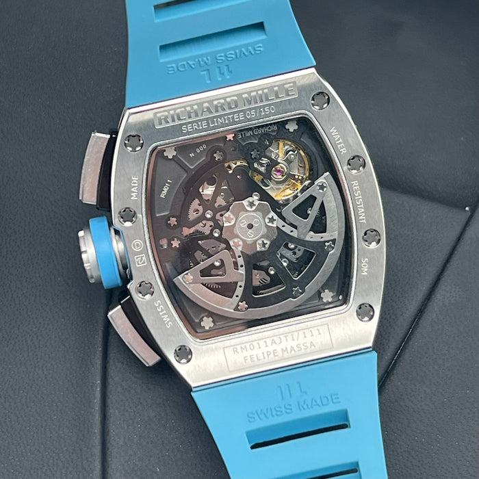 Richard Mille RM011AJTI/111 Flyback Chronograph Titanium – Blue Edition | Swiss Super Clone Automatic Skeleton