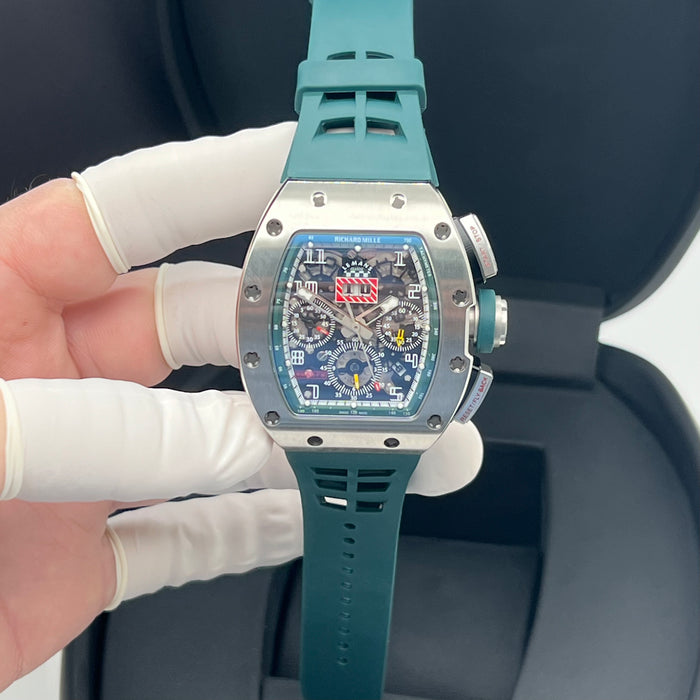 Richard Mille RM011AJTI/111 Flyback Chronograph Titanium – Le Mans Green Edition | Swiss Super Clone Automatic Skeleton